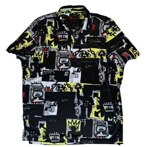 Jamie Sadock Mens Graffiti Polo Shirt XXL Abstract Street Art Bold Designer Chic